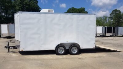 Quality Cargo 7x16 TA Trailer - White, Ramp, Side Door, Extra Height, Insulated, AC - Image 12