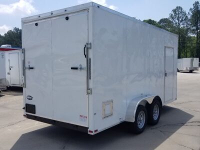 Quality Cargo 7x16 TA Trailer - White, Ramp, Side Door, Extra Height, Insulated, AC - Image 7