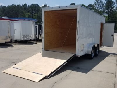 Quality Cargo 7x16 TA Trailer - White, Ramp, Side Door, Extra Height, Insulated, AC - Image 6