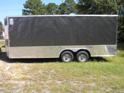 Quality Cargo 8.5x20 TA Trailer - Charcoal, Ramp, Side Door, D-Rings, 5K Axles, Finished Interior, Electrical, Cabinets, Extra Height - Image 3
