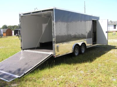 Quality Cargo 8.5x20 TA Trailer - Charcoal, Ramp, Side Door, D-Rings, 5K Axles, Finished Interior, Electrical, Cabinets, Extra Height - Image 7