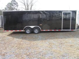 Quality Cargo 8.5x26 TA Trailer - Black, Ramp, Side Door, D-Rings, 5K Axles, Flat Front, Hidden Spare