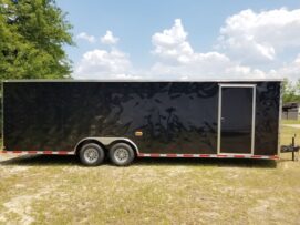 Quality Cargo 8.5x26 TA Trailer - Black, Ramp, Side Door, D-Rings, 5K Axles