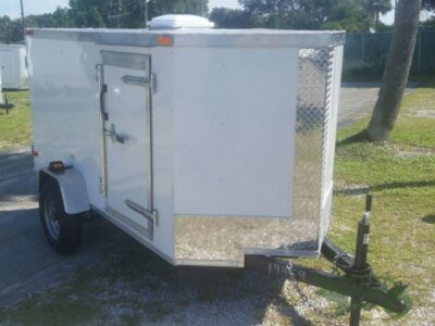 South Georgia Cargo 4x8 SA Trailer - White, Single Door, Side Door, and Roof Vent - Image 12