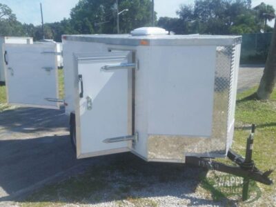 South Georgia Cargo 4x8 SA Trailer - White, Single Door, Side Door, and Roof Vent - Image 11