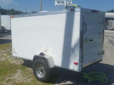 South Georgia Cargo 4x8 SA Trailer - White, Single Door, Side Door, and Roof Vent - Image 4