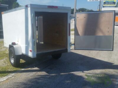 South Georgia Cargo 4x8 SA Trailer - White, Single Door, Side Door, and Roof Vent - Image 3