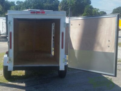 South Georgia Cargo 4x8 SA Trailer - White, Single Door, Side Door, and Roof Vent - Image 5