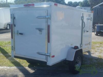 South Georgia Cargo 4x8 SA Trailer - White, Single Door, Side Door, and Roof Vent - Image 8