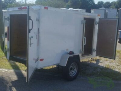 South Georgia Cargo 4x8 SA Trailer - White, Single Door, Side Door, and Roof Vent - Image 7