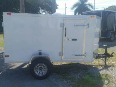 South Georgia Cargo 4x8 SA Trailer - White, Single Door, Side Door, and Roof Vent