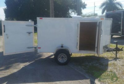 South Georgia Cargo 4x8 SA Trailer - White, Single Door, Side Door, and Roof Vent - Image 9
