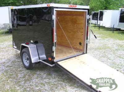 South Georgia Cargo Custom 5x8 SA Trailer - Black, Ramp, Side Door, Side Vents, D-Rings - Image 4