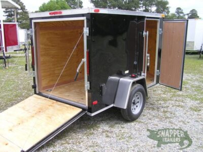 South Georgia Cargo Custom 5x8 SA Trailer - Black, Ramp, Side Door, Side Vents, D-Rings - Image 8
