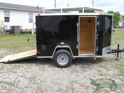 South Georgia Cargo Custom 5x8 SA Trailer - Black, Ramp, Side Door, Side Vents, D-Rings - Image 10