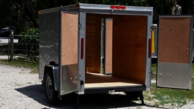 South Georgia Cargo Custom 5x8 SA Trailer - Silver Frost, Double Barn Doors, Side Door, Stab Jacks - Image 4