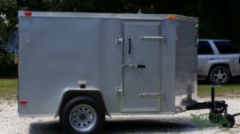 South Georgia Cargo Custom 5x8 SA Trailer - Silver Frost, Double Barn Doors, Side Door, Stab Jacks