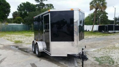 South Georgia Cargo Custom 6x10 TA Trailer - Black, Ramp, Side Door, Electrical Package, Side Vents, D-Rings - Image 12