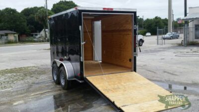South Georgia Cargo Custom 6x10 TA Trailer - Black, Ramp, Side Door, Electrical Package, Side Vents, D-Rings - Image 4