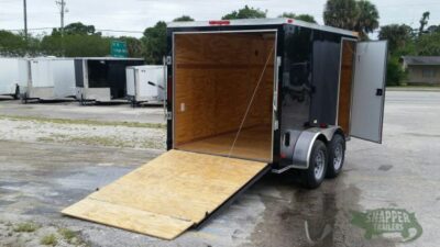 South Georgia Cargo Custom 6x10 TA Trailer - Black, Ramp, Side Door, Electrical Package, Side Vents, D-Rings - Image 8