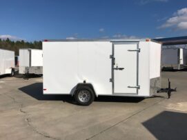 South Georgia Cargo 7x12 SA Trailer - White, Ramp, Side Door