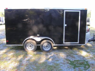 South Georgia Cargo 7x14 TA Trailer - BlacK, Ramp, Side Door
