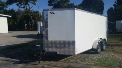 South Georgia Cargo 7x14 TA Trailer - White, Ramp, Side Door - Image 2