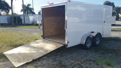 South Georgia Cargo 7x14 TA Trailer - White, Ramp, Side Door - Image 8