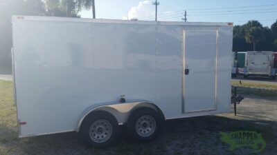South Georgia Cargo 7x14 TA Trailer - White, Ramp, Side Door