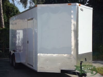 South Georgia Cargo 7x16 TA Trailer - White 030, Ramp, Side Door - Image 12