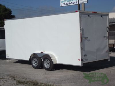 South Georgia Cargo 7x16 TA Trailer - White 030, Ramp, Side Door - Image 5