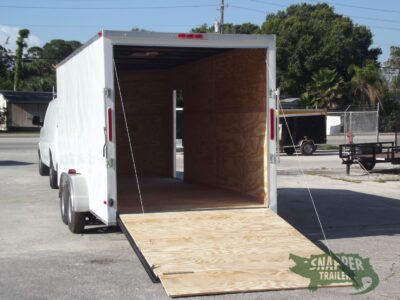 South Georgia Cargo 7x16 TA Trailer - White 030, Ramp, Side Door - Image 4