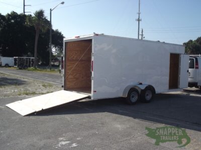 South Georgia Cargo 7x16 TA Trailer - White 030, Ramp, Side Door - Image 8