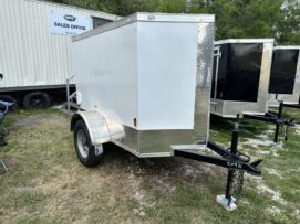 Douglas Trailers 4x6 SA Trailer - White, Rear Swing Door