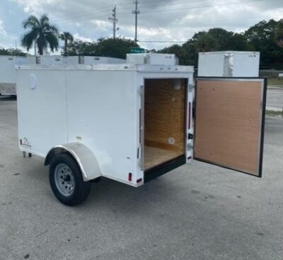 Douglas Trailers 4x8 SA Trailer - Black, Rear Swing Door - Image 4