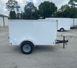 Douglas Trailers 4x8 SA Trailer - White, Rear Swing Door