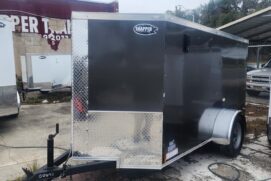 Diamond Cargo 5x10 SA Trailer - Charcoal Grey, Ramp, Side Door