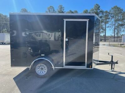 Douglas Trailers 6x10 SA Trailer - Black, Ramp, Side Door