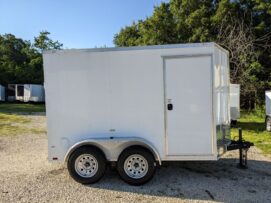 Douglas Trailers 6x10 TA Trailer - White, Ramp, Side Door
