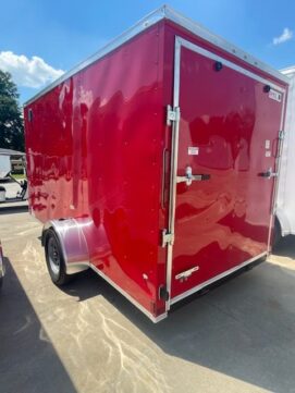 Diamond Cargo 6x12 SA Trailer - Red, Ramp, Side Door, Extra Height, Insulated