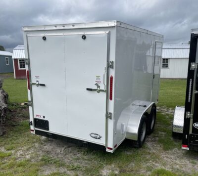 Douglas Trailers 6x14 SA Trailer - White, Ramp, Side Door - Image 2