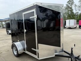 Douglas Trailers 6x8 SA Trailer - Black, Ramp, Side Door