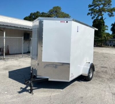 Douglas Trailers 6x8 SA Trailer - White, Ramp, Side Door - Image 2