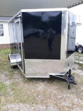 Douglas Trailers 7x10 SA Trailer - Black, Ramp, Side Door