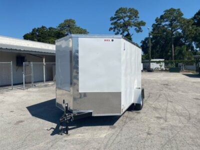 Douglas Trailers 7x10 SA Trailer - White, Ramp, Side Door - Image 2