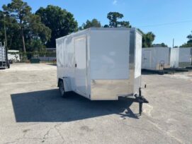 Douglas Trailers 7x10 SA Trailer - White, Ramp, Side Door
