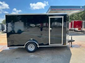 Douglas Trailers 7x14 SA Trailer - Black, Ramp, Side Door