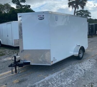 Douglas Trailers 7x14 SA Trailer - White, Ramp, Side Door - Image 2