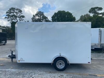 Douglas Trailers 7x14 SA Trailer - White, Ramp, Side Door - Image 3
