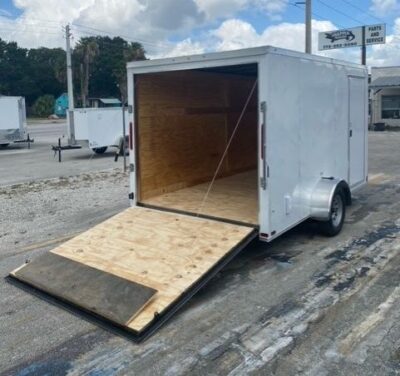 Douglas Trailers 7x14 SA Trailer - White, Ramp, Side Door - Image 7